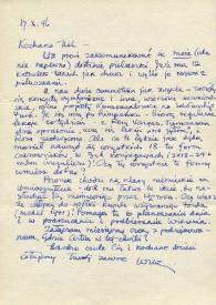 Carta dirigida a Aniela Rubinstein. Kansas City (Missouri), 17-10-1946