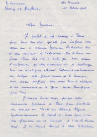 Carta dirigida a Aniela Rubinstein. Clos Normand (Francia), 15-10-1968
