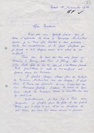 Carta dirigida a Aniela Rubinstein. Honfleur (Francia), 21-12-1982