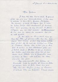 Carta dirigida a Aniela Rubinstein. Saint Jeannet (Francia), 03-11-1986