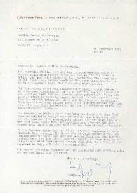 Carta dirigida a Arthur Rubinstein. Frankfurt (Alemania), 06-11-1973