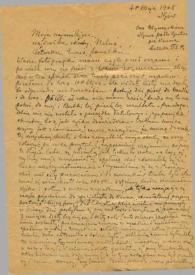 Carta dirigida a Aniela Rubinstein. Ilgòw, 04-05-1945