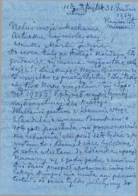 Carta dirigida a Aniela, Arthur Rubinstein y sus hijos. Kansas City (Missouri), 31-12-1954