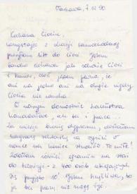 Carta dirigida a Aniela Rubinstein. Varsovia (Polonia), 07-02-1990