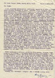 Carta dirigida a Aniela Rubinstein. Beverly Hills (California), 04-06-1955