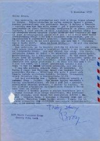 Carta dirigida a Aniela Rubinstein. Beverly Hills (California), 05-08-1959