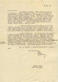 Carta dirigida a Aniela Rubinstein. Beverly Hills (California), 20-12-1962