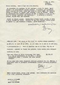 Carta dirigida a Aniela Rubinstein. Beverly Hills (California), 09-10-1963