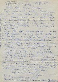 Carta dirigida a Aniela Rubinstein. Varsovia (Polonia), 03-12-1964