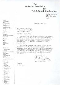 Carta dirigida a Aniela Rubinstein. Boston (Massachusetts), 25-02-1987