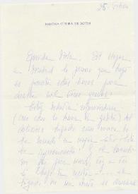 Carta dirigida a Aniela Rubinstein, 25-02-1987
