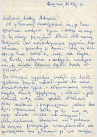 Carta dirigida a Aniela Rubinstein. Varsovia (Polonia), 28-03-1960