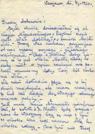 Carta dirigida a Aniela y Arthur Rubinstein. Varsovia (Polonia), 07-07-1960
