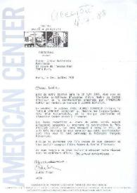 Carta dirigida a Aniela Rubinstein. París (Francia), 01-07-1988