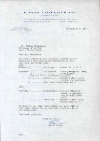 Carta dirigida a Arthur Rubinstein. Nueva York, 04-09-1975