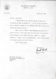 Carta dirigida a Aniela Rubinstein. Washington D. C., 24-10-1988