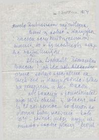 Carta dirigida a Aniela Rubinstein, 03-04-1954
