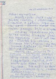 Carta dirigida a Aniela Rubinstein, 29-09-1959
