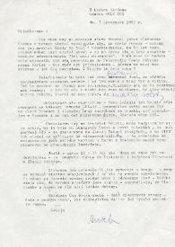 Carta dirigida a Aniela Rubinstein. Londres (Inglaterra), 07-11-1987