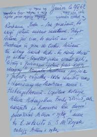 Carta dirigida a Aniela Rubinstein. Ginebra (Suiza), 02-10-1962