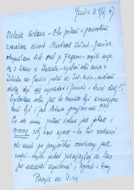 Carta dirigida a Aniela Rubinstein. Ginebra (Suiza), 02-10-1967