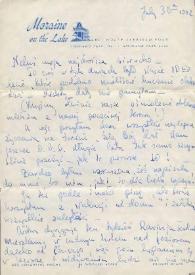 Carta dirigida a Aniela Rubinstein. Chicago (Illinois), 30-07-1942