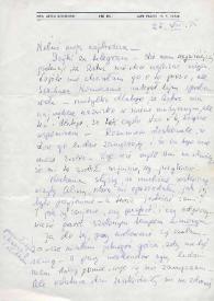 Carta dirigida a Aniela Rubinstein. Lake Placid (Nueva York), 26-08-1975