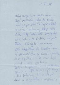 Carta dirigida a Aniela Rubinstein, 18-01-1978