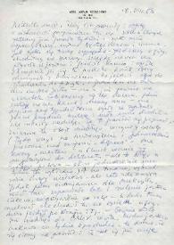 Carta dirigida a Aniela Rubinstein. Lake Placid (Nueva York), 18-08-1963