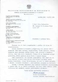 Carta dirigida a Aniela Rubinstein. Cracovia (Polonia), 11-07-1987