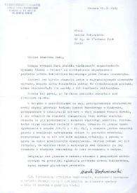 Carta dirigida a Aniela Rubinstein. Cracovia (Polonia), 17-04-1989