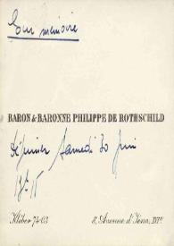 Tarjeta dirigida a Aniela y Arthur Rubinstein. París (Francia)