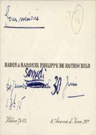 Tarjeta dirigida a Arthur Rubinstein. París (Francia)