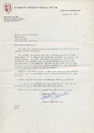 Carta dirigida a Arthur Rubinstein. Stanford (California), 27-01-1975