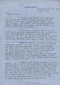 Carta dirigida a Aniela Rubinstein. Tel Aviv (Israel), 05-07-1963