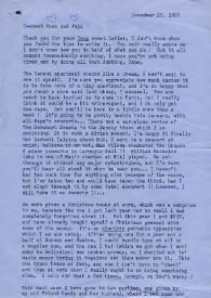 Carta dirigida a Aniela y Arthur Rubinstein. Nueva York, 20-12-1969