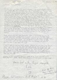Carta dirigida a Aniela y Arthur Rubinstein. Nueva York, 17-12-1970
