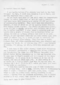 Carta dirigida a Aniela y Arthur Rubinstein. Nueva York, 08-08-1975
