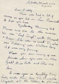 Carta dirigida a Arthur Rubinstein. Los Angeles, California (Estados Unidos), 04-03-1944