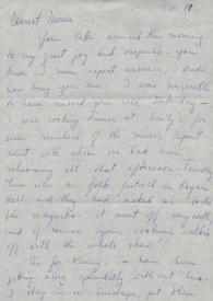 Carta dirigida a Aniela Rubinstein. Beverly Hills, California (Estados Unidos), 19-03-1953