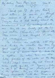 Carta dirigida a Aniela y Arthur Rubinstein, 30-06-1962