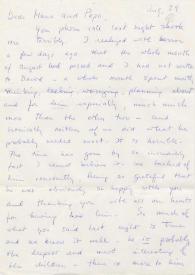 Carta dirigida a Aniela y Arthur Rubinstein. New Haven, Connecticut (Estados Unidos), 29-08-1968