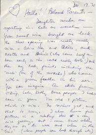 Carta dirigida a Aniela y Arthur Rubinstein. Nueva York (Estados Unidos), 13-12-1970