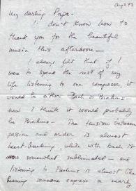 Carta dirigida a Arthur Rubinstein. Marbella, Málaga (España), 03-08-1973