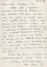 Carta dirigida a Aniela Rubinstein. Lodz (Polonia), 19-11-1986