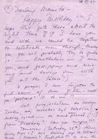 Carta dirigida a Aniela Rubinstein. Nueva York (Estados Unidos), 24-07-1987
