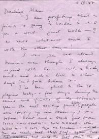 Carta dirigida a Aniela Rubinstein. Nueva York (Estados Unidos), 13-09-1987