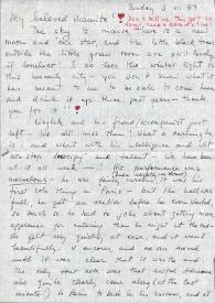 Carta dirigida a Aniela Rubinstein. París (Francia), 03-12-1989