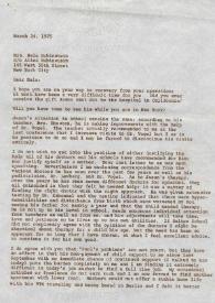 Carta dirigida a Aniela Rubinstein. Nueva York (Estados Unidos), 24-03-1975