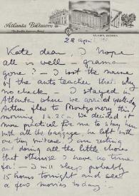 Carta a  Kathryn Cardwell. Atlanta, Georgia (Estados Unidos), 28-04-1951